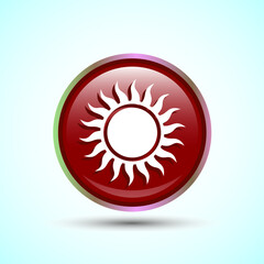 Sun Icon Button Design Illustration, Sunlight Sign