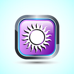 Sun Icon Button Design Illustration, Sunlight Sign