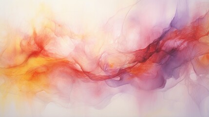 Fototapeta premium A vibrant abstract composition featuring flowing colors of orange, pink, and purple, evoking a sense of movement and emotion.