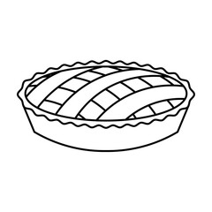 シンプルなパイの線画イラスト