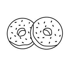 シンプルなドーナツの線画イラスト