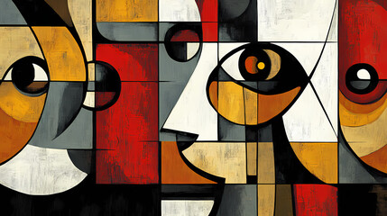 An abstract painting in the cubist style. Cubist. Illustration