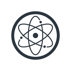 Nuclear hazard icon in flat style, vector