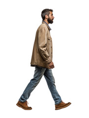 a man walking in transparent background