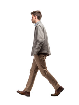 Walking man isolated PNG transparent background