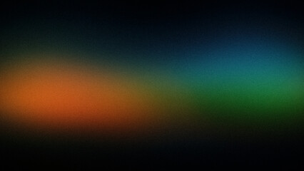 A dynamic abstract gradient background blending orange, green, and blue hues. The grainy texture and smooth transitions create a rich, atmospheric effect, perfect for digital backdrops and modern desi