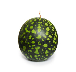 Whole round watermelon isolated on white background