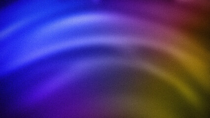 A dynamic abstract gradient featuring flowing curves of blue, purple, and gold hues. The grainy texture adds depth, making it ideal for vibrant digital backdrops and banners