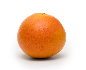 Whole single grapefruit isolated on white background