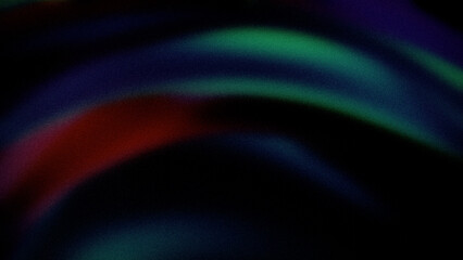 Abstract gradient with deep green, blue, purple, and red waves. Grainy texture adds depth, perfect for creative backdrops and digital designs