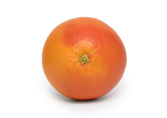 Whole single grapefruit isolated on white background,