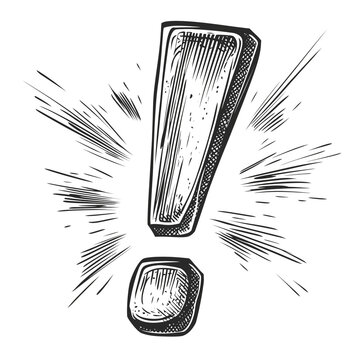 recommend clip art: Bold Hand-Drawn Exclamation Mark With Surrounding Motion Lines