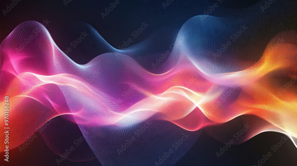 Poster pulse of vibrance: dynamic abstract background with glowing light lines