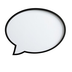 Empty White Speech Bubble With Black Outline for Message Design