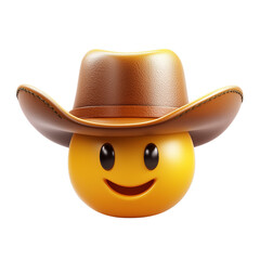 A Smiling Face Emoji Wearing a Cowboy Hat in a Joyful Setting