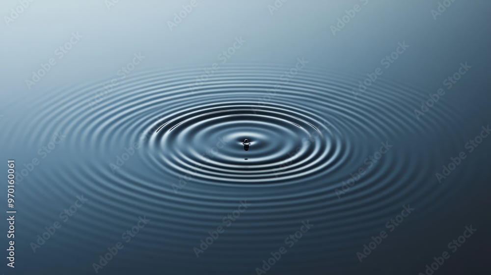 Aufkleber serene water ripple patterns: tranquil high-resolution image of water droplet causing delicate conce