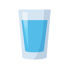 Cup of water isolated on white background. Water glass icon in flat style