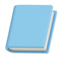 Blue book 3d isolated on png transparent background.
