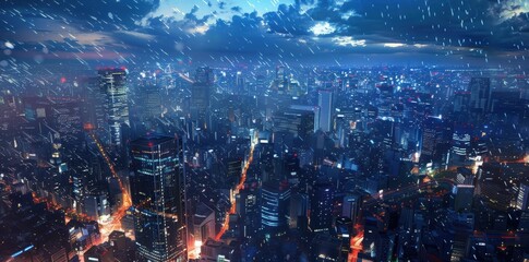 Fototapeta premium Urban Jungle. Cityscape detailed high-resolution wallpaper