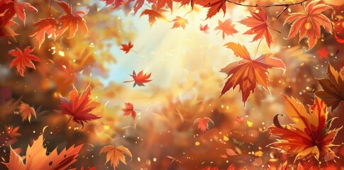 Autumn Splendor. Cozy fall background with detailed aesthetic wall