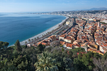 Panoramic view of city of Nice, France