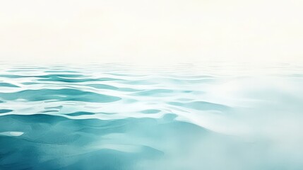 Naklejka premium Serene Watercolor Ocean Ripples - Peaceful and Calm Aquatic Artwork with Soft Brush Strokes and Gradient Colors