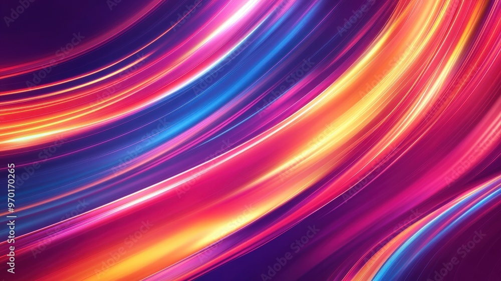 Poster mesmerizing colorful light lines abstract background