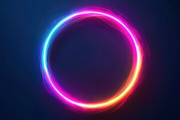 Abstract Glowing Circle of Pink, White, and Yellow Light