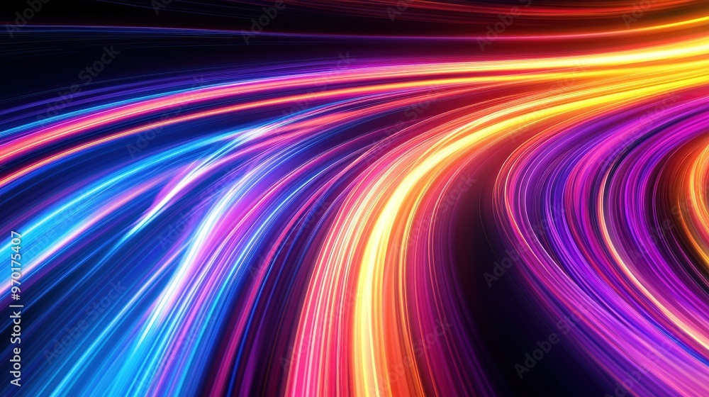 Poster vivid spectrum - abstract background with luminous light lines