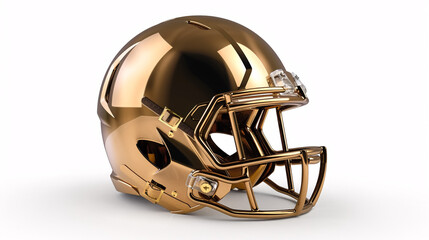 Fototapeta premium Gold Football Helmet: Isolated on a white background.