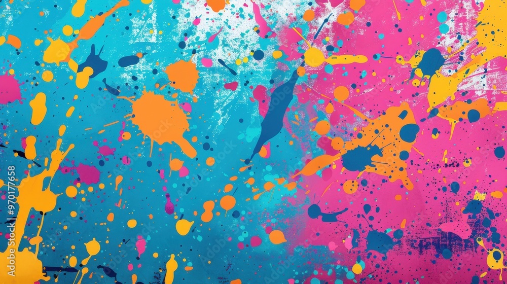 Poster abstract colorful paint splashes background