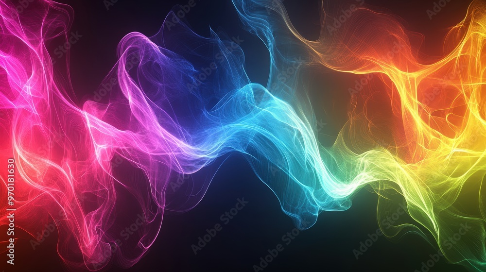Poster dynamic energy of vibrant light lines - abstract background with colorful glowing design for motion 