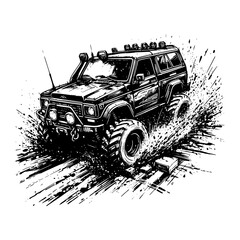 offroad car illustration © Bambang