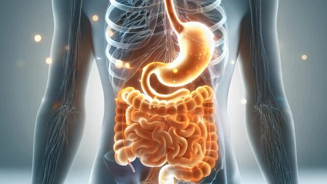 An exceptionally detailed illustration of the human digestive system