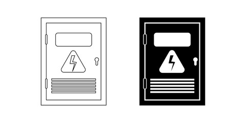 electric panel icon set isolated on white background