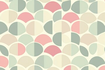 Abstract Geometric Pattern with Pastel Semicircles