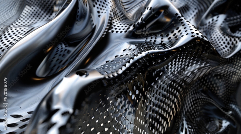 Aufkleber abstract metallic surface with perforated pattern