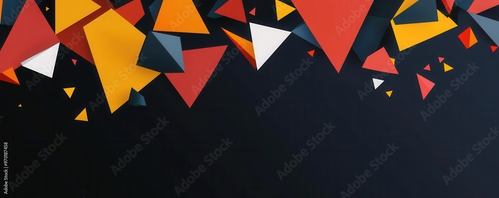 Wall mural black friday banner with fragmented geometric shapes, flat design illustration