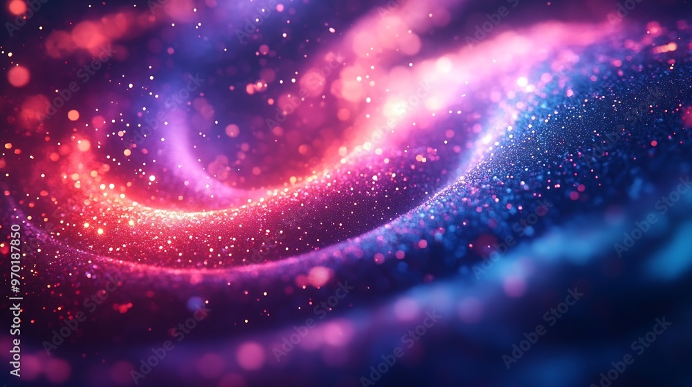 Aufkleber Colorful swirl elements with neon led illumination Cyberpunk futuristic background : Generative AI