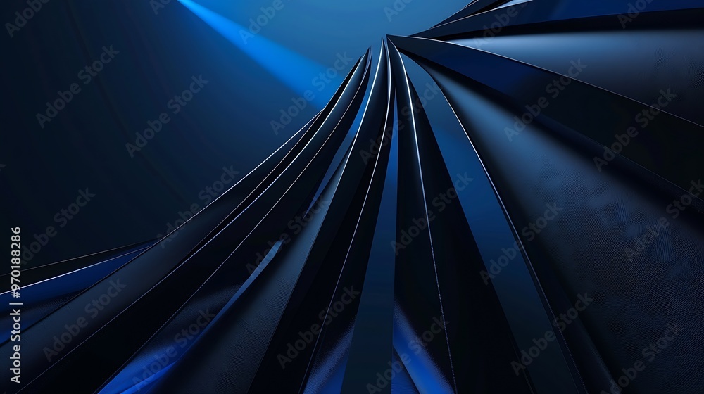 Leinwandbilder modern black blue abstract background minimal color gradient dark web banner geometric shape 3d effe