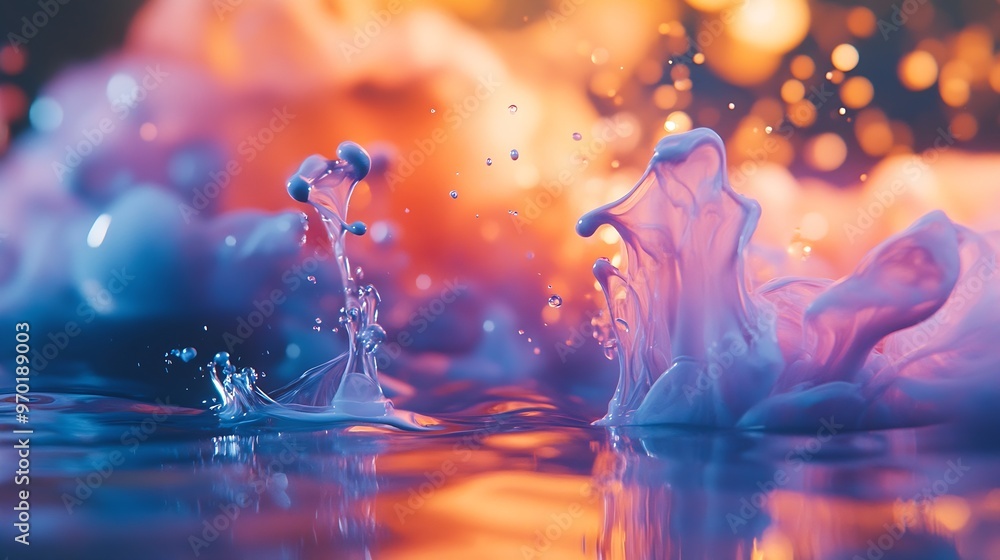 Leinwandbilder abstract color mix color drops in water drop of ink color mix paint falling on water colorful ink in