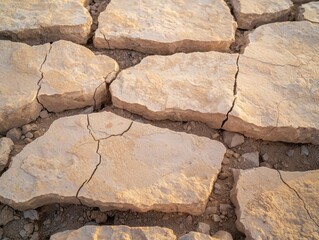 Fototapeta premium Cracked and weathered rock formation