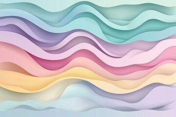 Abstract Pastel Wavy Layers Background