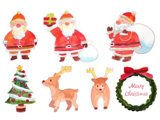 クリスマス水彩イラストセット