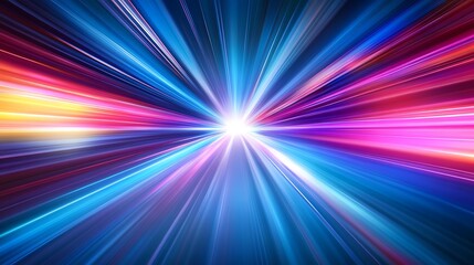 Abstract Radial Burst of Bright Colorful Lines