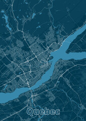 Québec City, Canada artistic blueprint map poster