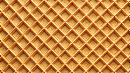 Naklejka premium Realistic waffle texture with golden brown color for food background concept