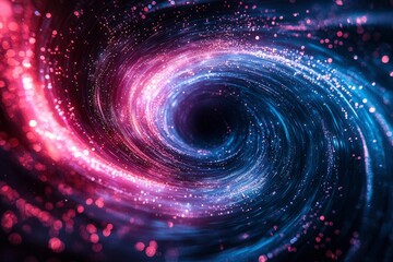 Obraz premium Abstract Swirling Vortex with Pink and Blue Glitter