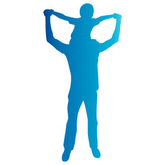 Father and Son Illustration on White Background, Isolated Vector.