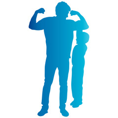 Father and Son Illustration on White Background, Isolated Vector.